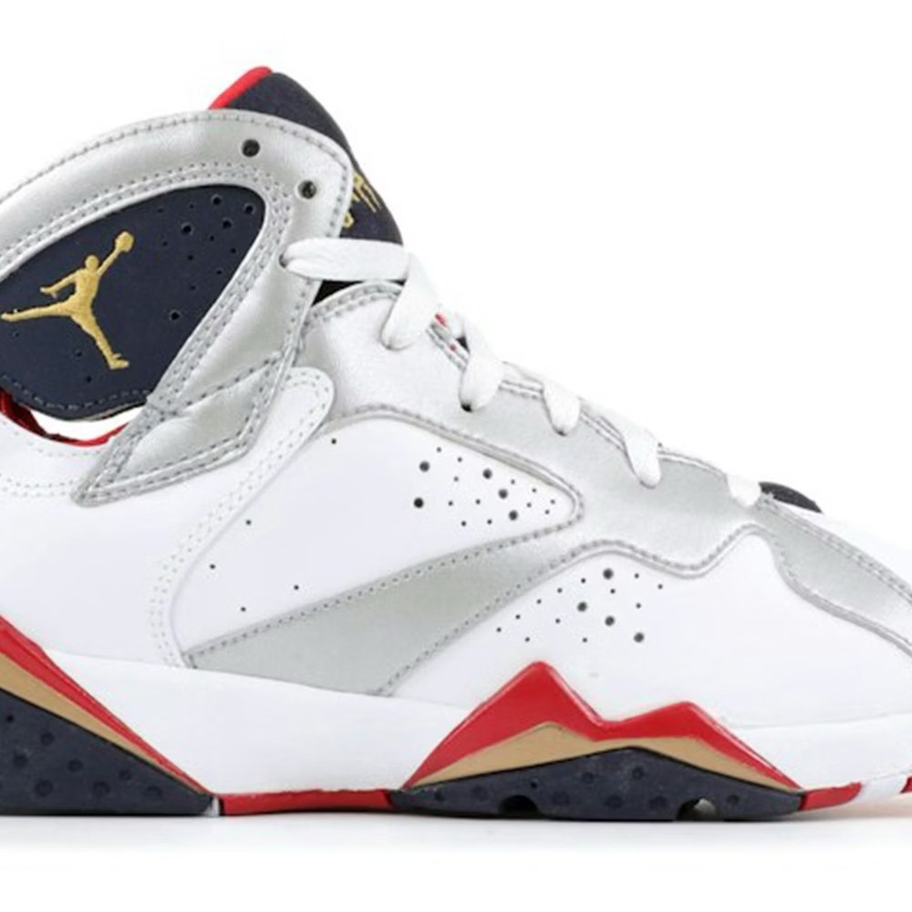 Air Jordan Retro 7 White and Gold Sneakers Olympics Retro